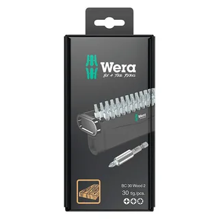 Bit-Check 30 Wood 2 SB 05057438001 Bit-Set 30teilig Kreuzschlitz Phillips, Kreuzschlitz Pozidriv, TORX inkl. Bithalter de Wera – image du produit 2 sur 4