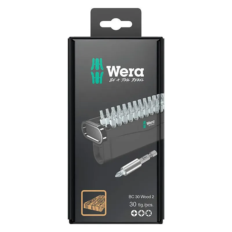 Bit-Check 30 Wood 2 SB 05057438001 Bit-Set 30teilig Kreuzschlitz Phillips, Kreuzschlitz Pozidriv, TORX inkl. Bithalter de Wera – image du produit 2 sur 4