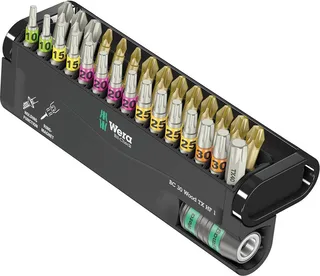 Bit-Check 30 Wood TX HF 1 05057436001 Bitset 30-delig Torx, Kruiskop Phillips, Kruiskop Pozidriv van Wera – productafbeelding 1 van 6