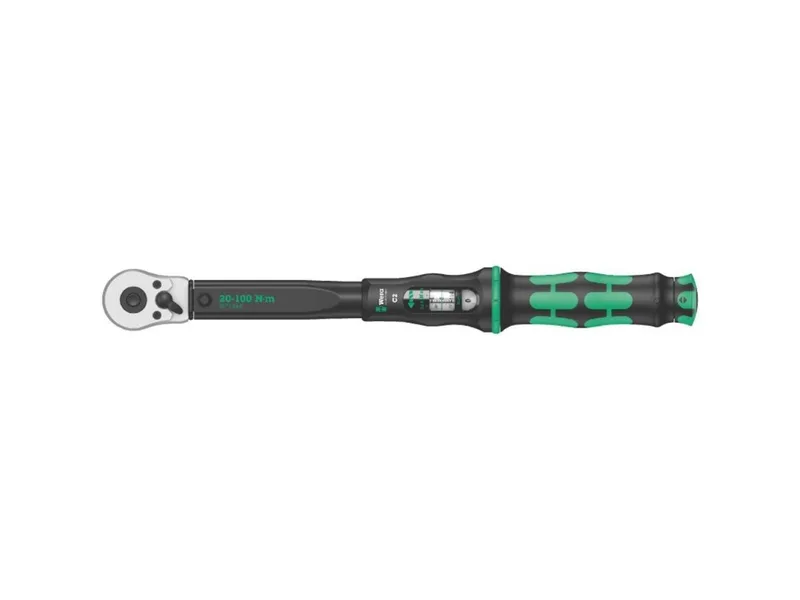 Clé dynamométrique Wera Click-Torque C 2 05075621001 avec cliquet réversible de Wera, Vert, Noir – image du produit 1 sur 2