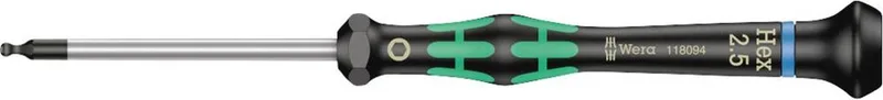 Elektronica-schroevendraaier 6-kant, met bolkop 2,5mm Wera by Wera, Kleurloos – product image