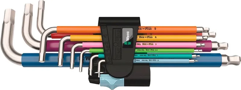 INBUSSLEUTELSET RVS 3950 SPKL/9 SM by Wera, Div. kleuren – product image