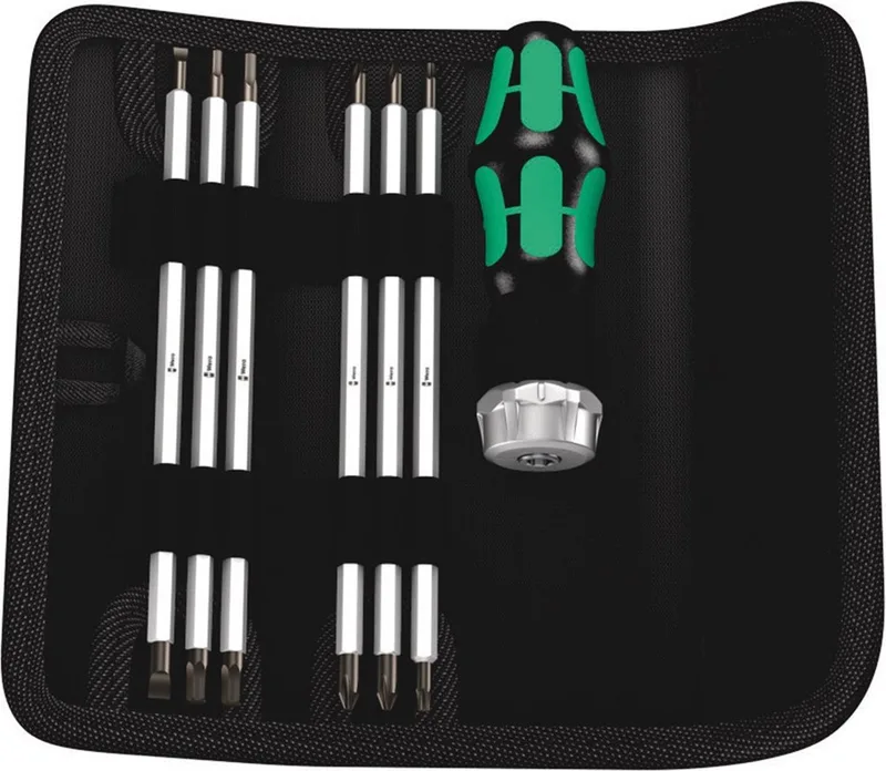Kraftform Compact - Ratelschroevendraaier set - 7-delig met 12 afmetingen de Wera, Chrome – image du produit
