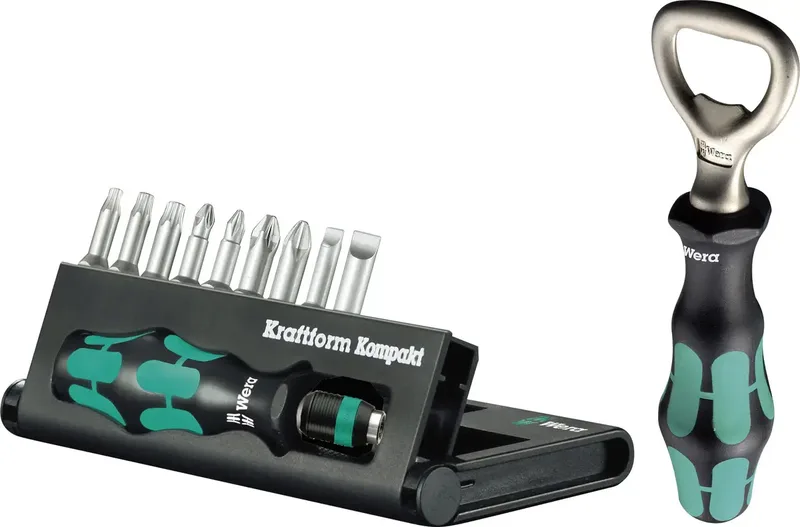 Kraftform Kompakt 10 4064161271095 Bit-Set Schlitz, Kreuzschlitz Phillips, Kreuzschlitz Pozidriv, Innen-TORX de Wera – image du produit