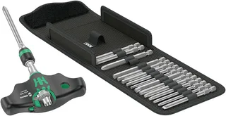 Kraftform Kompakt 400 RA Set Imperial 1 Bit-Schraubendreher 17teilig Kreuzschlitz Phillips, TORX, Innen-Sechskant, Innen-Vierkant (Robertson), Schlitz von Wera – Produktbild 1 von 2