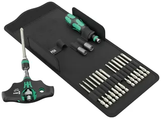 Kraftform Kompakt 400 RA SHK Set 1 05136072001 Bit-Set 19teilig Kreuzschlitz Phillips, Kreuzschlitz Pozidriv, Innen-Sechskant Schnellwechselfutter de Wera – image du produit 1 sur 3
