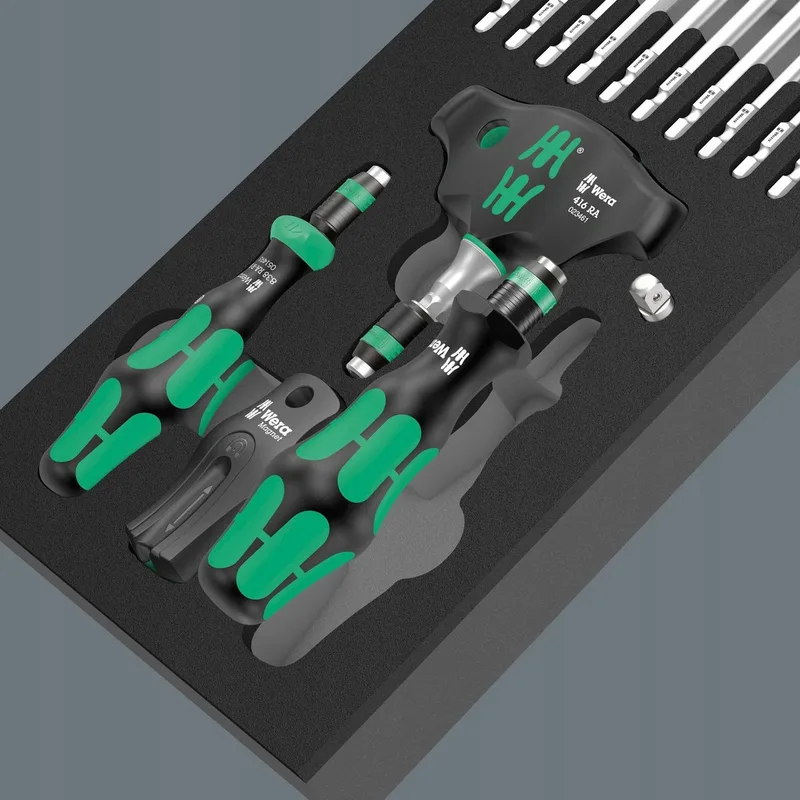 Kraftform Kompakt Bit-Ratelschroevendraaierset 24-delig by Wera, Green – product image