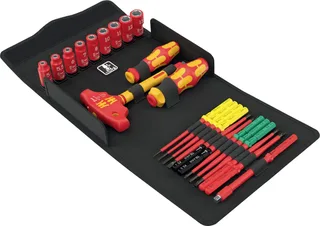 Kraftform Kompakt VDE 24 Allrounder Set 1 VDE Wechselklingen-Set Kreuzschlitz Phillips, Kreuzschlitz Pozidriv, TORX, Schlitz, Innen-Sechskant von Wera – Produktbild 1 von 2