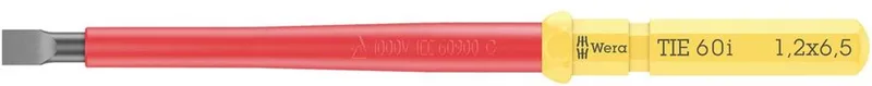 Kraftform Kompakt VDE 60 i 1,2 x 6,5 x 157 mm TIE Elektronica Plat Verwisselbare kling 6.5 mm 157 mm von Wera, Kleurloos – Produktbild