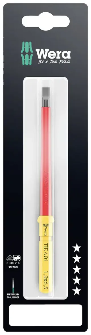 Kraftform Kompakt VDE 60 i 1,2x6,5x157 mm TIE SB Elektriker Schlitz Wechselklinge 6.5 mm 6.5 mm 157 mm de Wera – image du produit 1 sur 2