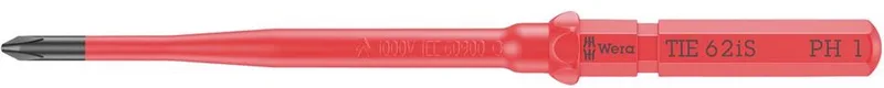 Kraftform Kompakt VDE 62 iS PH 1 x 157 mm TIE Elektronica Kruiskop Verwisselbare kling 2.5 mm PH 1 de Wera, Kleurloos – image du produit