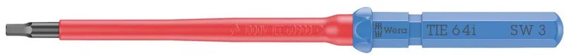 Kraftform Kompakt VDE 64 i 3,0 x 157 mm TIE Elektronica Inbus Verwisselbare kling 3.0 mm von Wera, Kleurloos – Produktbild
