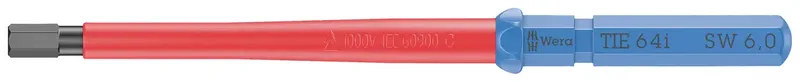 Kraftform Kompakt VDE 64 i 6,0 x 157 mm TIE Elektriker Innen-Sechskant Wechselklinge 6.0 mm de Wera – image du produit 1 sur 2