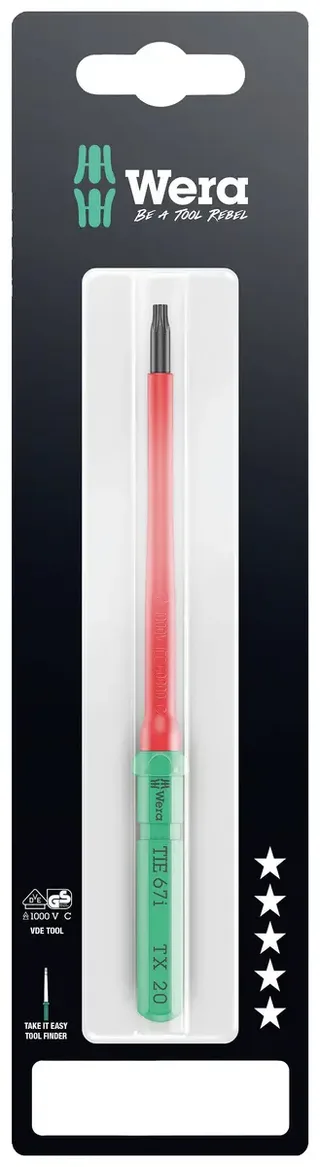 Kraftform Kompakt VDE 67 i TX 20 x 157 mm TIE SB Elektriker TORX Wechselklinge TX 20 157 mm van Wera – productafbeelding 1 van 2