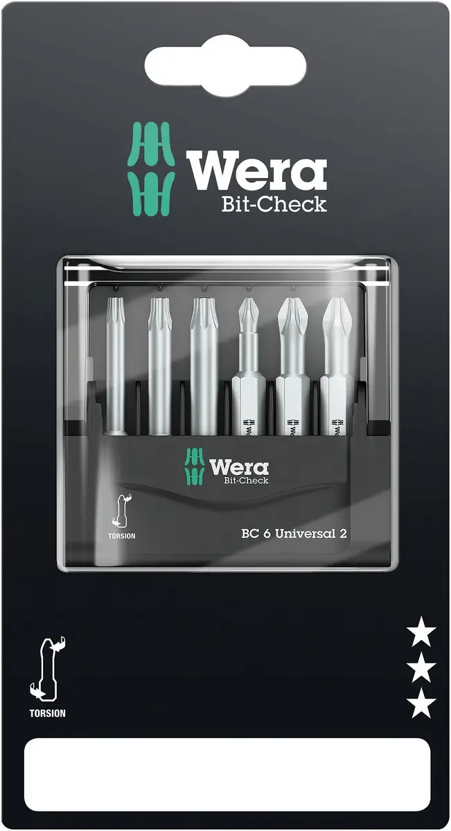 Mini-Check Phillips Pozidriv TORX, 50 mm 05073638001 Bit-Set 6teilig Kreuzschlitz Phillips, Kreuzschlitz Pozidriv, Innen-TORX de Wera – image du produit