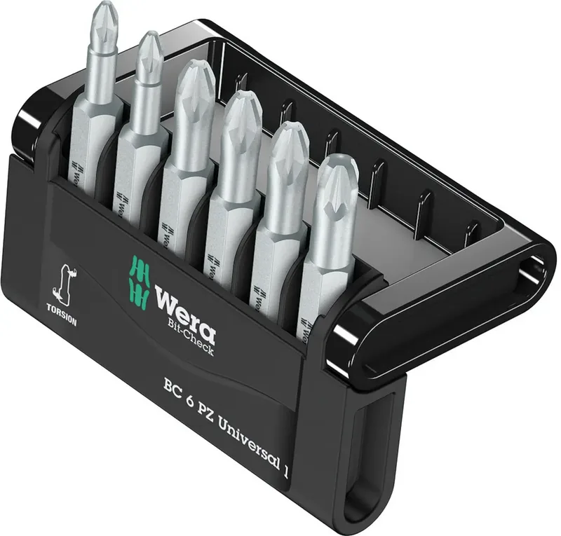 Mini-Check PZ, 50 mm 05056471001 Bit-Set 6teilig Kreuzschlitz Pozidriv fra Wera – produktbillede