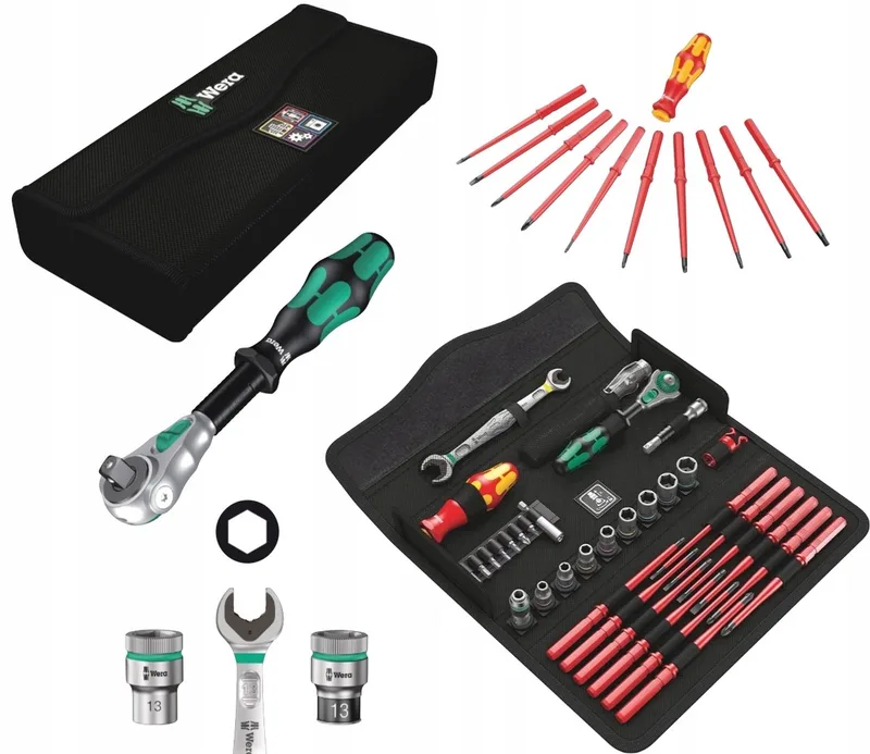 Precisie Gereedschapset KK W1 35-delig met Ratel en VDE Grip de Wera, Noir – image du produit