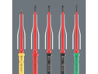 Schraubendreher Kraftform Kompakt VDE Big Pack 1, (Set, 26-tlg), Wechselklingen Set, 2x Kraftform Handhalter 817 in robuster Falttasche van Wera, Zwart – productafbeelding 5 van 5