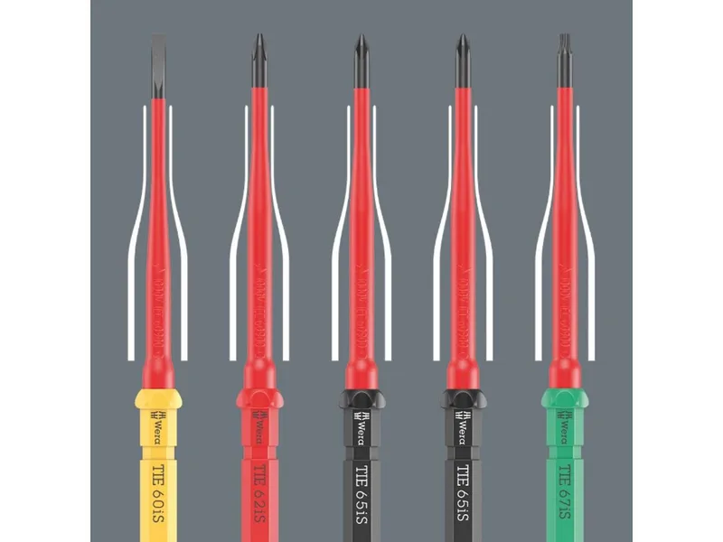 Schraubendreher Kraftform Kompakt VDE Big Pack 1, (Set, 26-tlg), Wechselklingen Set, 2x Kraftform Handhalter 817 in robuster Falttasche van Wera, Zwart – productafbeelding 5 van 5