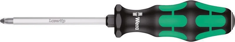 Wera 355 SK PZ Kreuzschlitz-Schraubendreher, PZ 1 x 80 mm von Wera, Grün – Produktbild