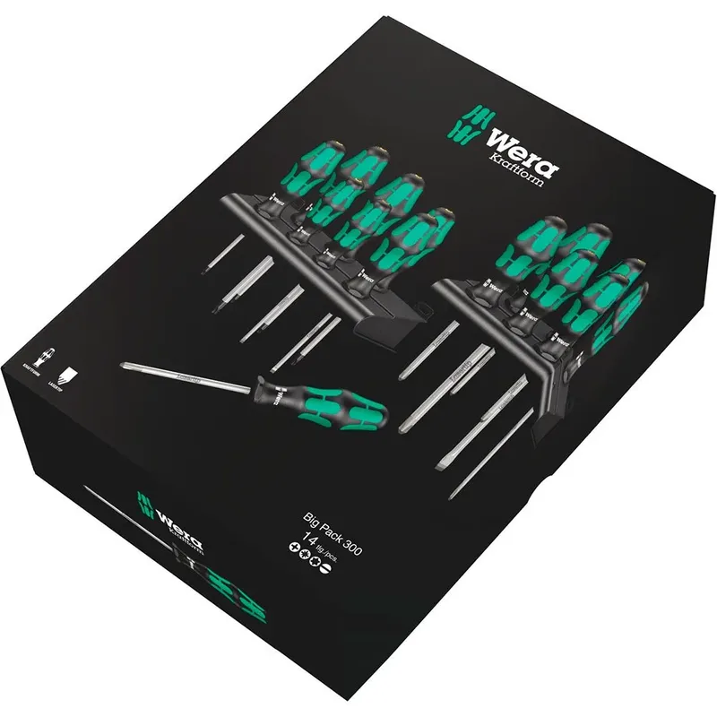 Schroevendraaierset Big Pack 300 de Wera, Noir, Vert – image du produit 2 sur 6
