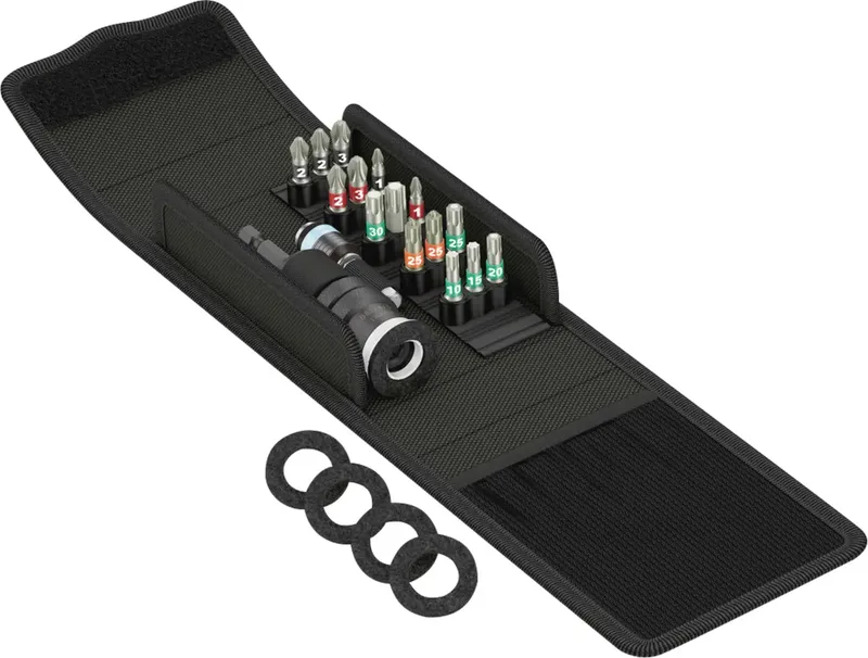 T 1 05134021001 Bit-Set 17teilig Innen-Sechskant, Kreuzschlitz Pozidriv, Kreuzschlitz Phillips, TORX inkl. Bithalter de Wera – image du produit 1 sur 2
