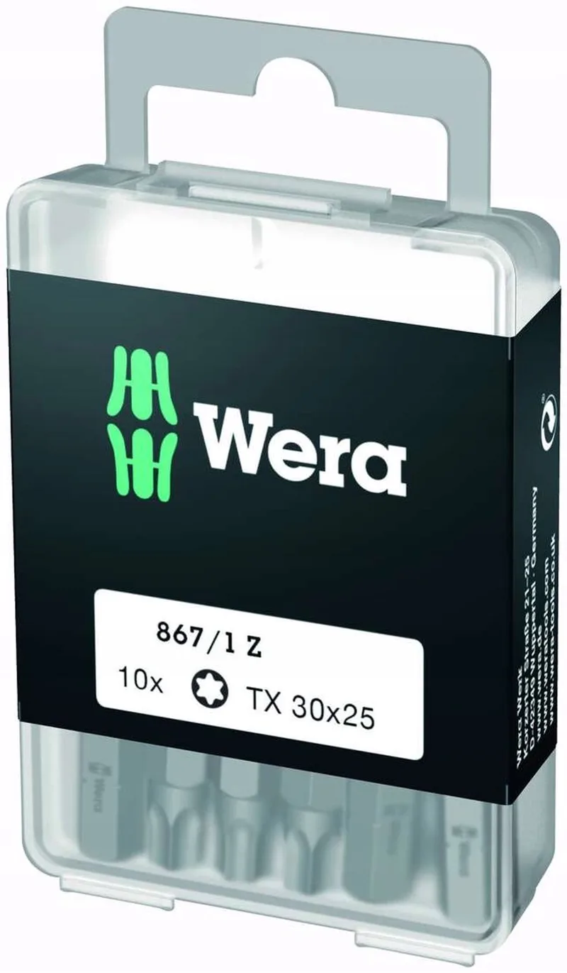 TX40 Bitschroevendraaier Bits 1/4" 25mm 10 Stuks van Wera – productafbeelding