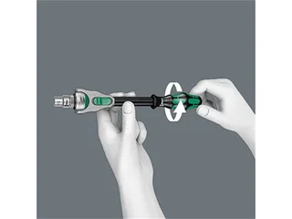 Umschaltknarre Wera 8100 SA/SC 2 Zyklop Speed-Knarrensatz 43 tlg (Set), metrisch, 1/4 und 1/2 Zoll, im stabilen Metallkoffer fra Wera, Grøn, Sort – produktbillede 5 af 5