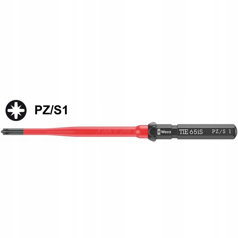 VDE Pozidriv PZ/S1 verwisselbare bit 157 mm voor elektriciens de Wera, Rouge – image du produit