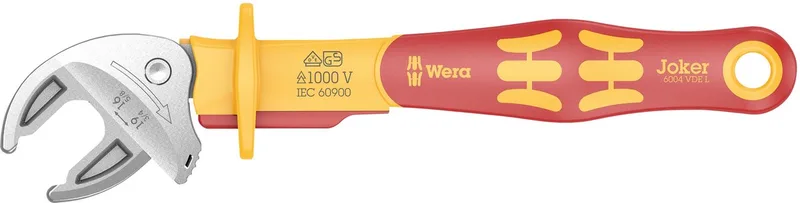 Wera 6004 Joker VDE L VDE-isolierter selbstjustierender Maulschlüssel, 16-19 x 5/8-3/4" x 226 mm von Wera, Kleurloos – Produktbild