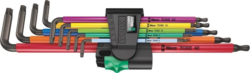 Wera 05024480001 967/9 TX XL Multicolour 1 9-delige Stiftsleutelset - Lang - Torx van Wera, Kleurloos – productafbeelding 1 van 2