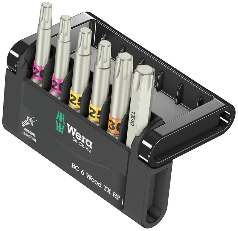 Wera 05056470001 Bit-Check 6 Wood TX HF 1 Torx-Bit Antrieb: 1/4 (6.3 mm) Abtrieb: TORX 50 mm fra Wera – produktbillede
