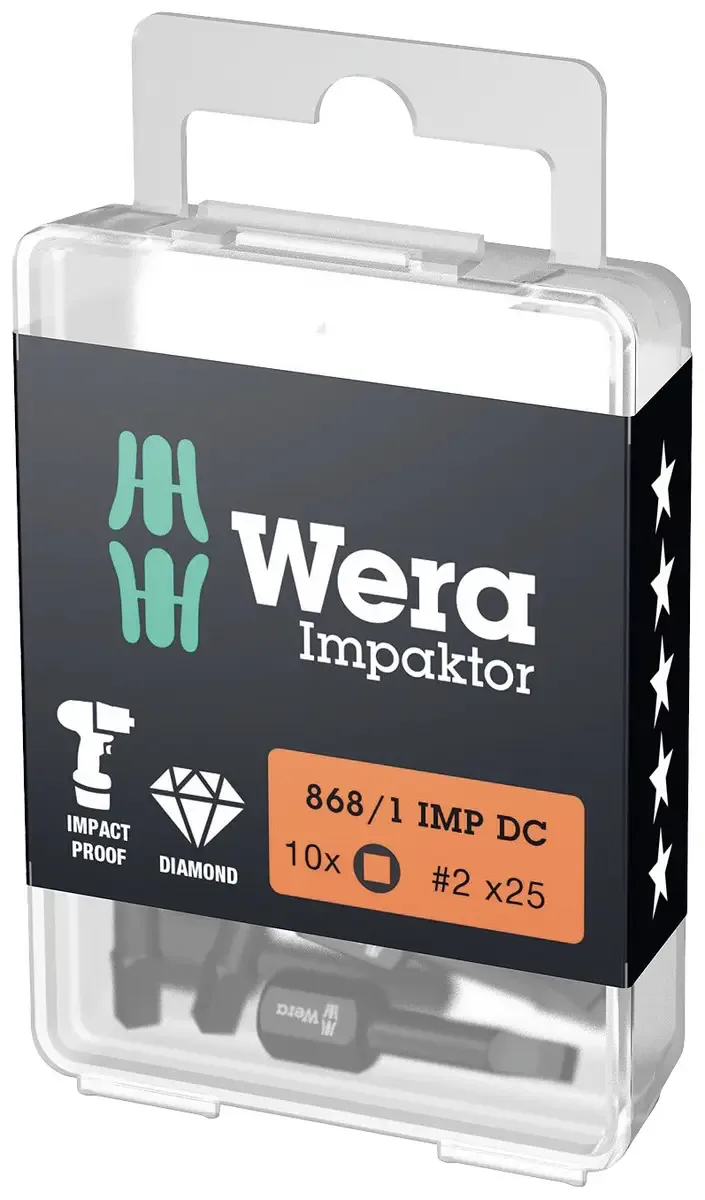 Wera 05057632001 Vierkant-Bit Antrieb: 1/4 (6.3 mm) Abtrieb: Innen-Vierkant (Robertson) 3 25 mm by Wera – product image