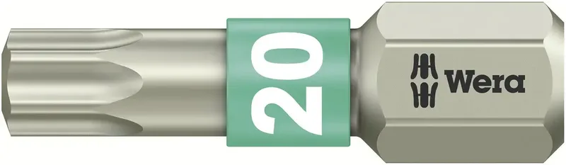 Wera 05071034001 3867/1 TS TX 20 X 25 MM TX-Bit Antrieb: 1/4 (6.3 mm) Abtrieb: TX TX 20 25 mm von Wera – Produktbild
