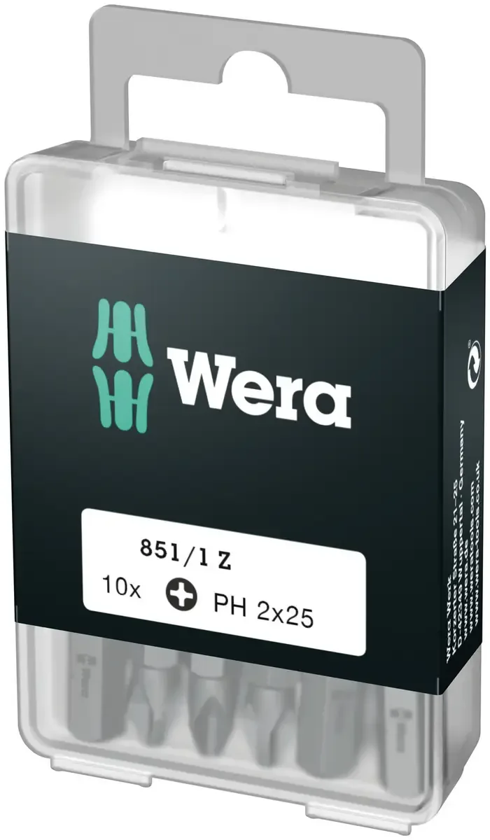 Wera 05072400001 851/1 Z DIY SiS Kreuzschlitz-Bit Antrieb: 1/4 (6.3 mm) Abtrieb: Kreuzschlitz Phillips PH 1 25 mm von Wera – Produktbild