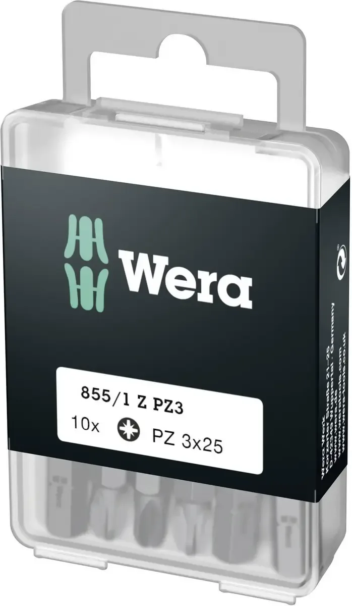 Wera 05072405001 855/1 Z DIY SiS Kreuzschlitz-Bit Antrieb: 1/4 (6.3 mm) Abtrieb: Kreuzschlitz Pozidriv PZ 3 25 mm von Wera – Produktbild