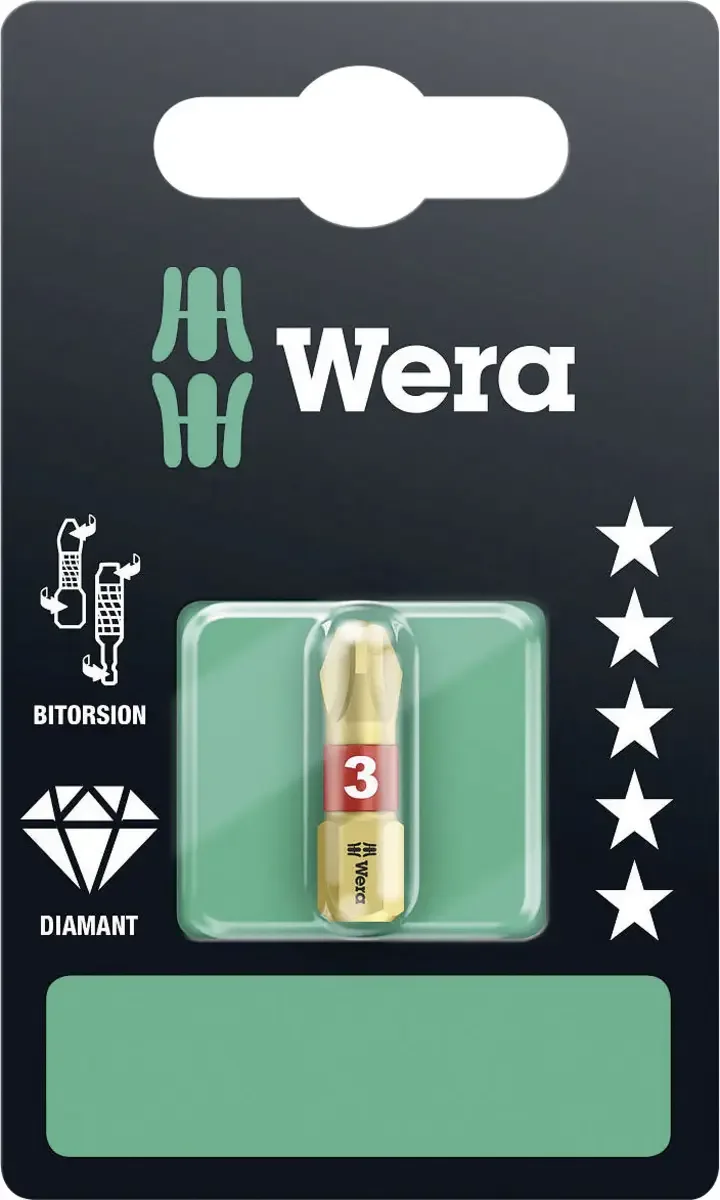 Wera 05073334001 851/1 BDC SB SiS Kreuzschlitz-Bit Antrieb: 1/4 (6.3 mm) Abtrieb: Kreuzschlitz Phillips PH 3 25 mm von Wera – Produktbild