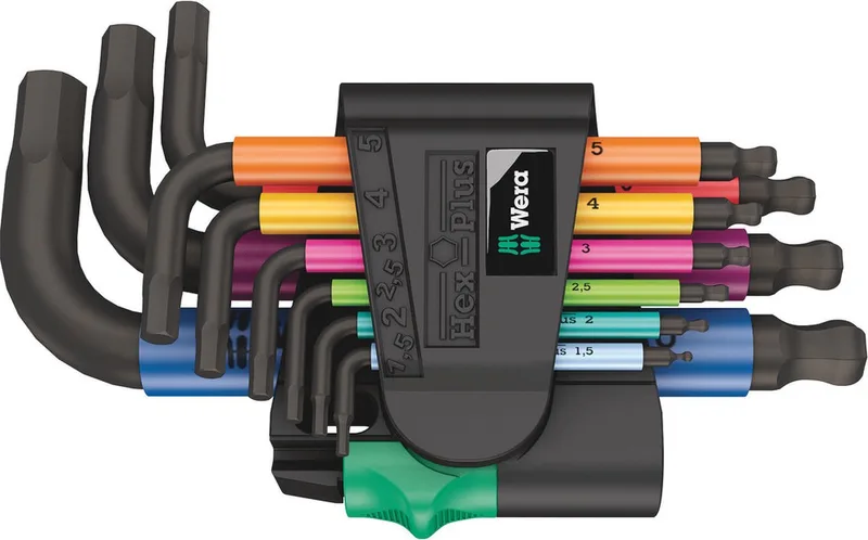 Wera 05133164001 950/9 Hex-Plus 2 Stiftsleutelset - BlackLaser - Metrisch de Wera, Multicolore – image du produit 1 sur 6