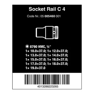 Wera 1/2´´ Rail C4 Dopsleutelset 9 Stukken by Wera – product image 3 of 3