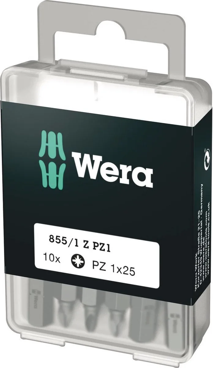 Wera 1/4" pozidrive bit - pz1x25mm (10st) by Wera – product image