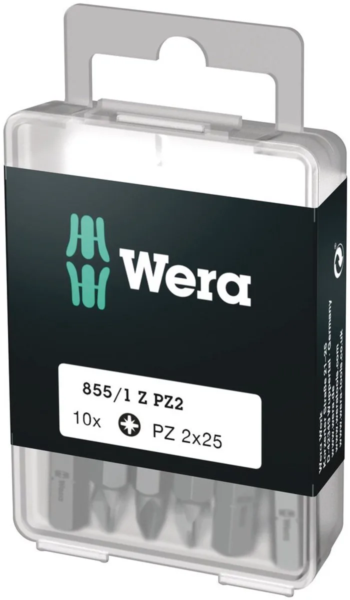 Wera 1/4" pozidrive bit - pz2x25mm (10st) van Wera – productafbeelding