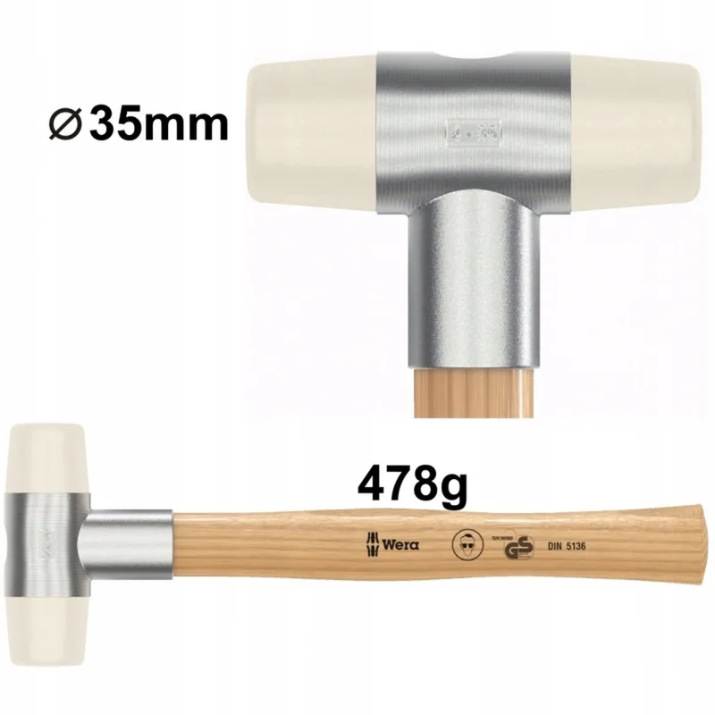 Wera 101 Kunststof Hamer 4x35 mm - Hard voor Krachtig Slaan von Wera – Produktbild