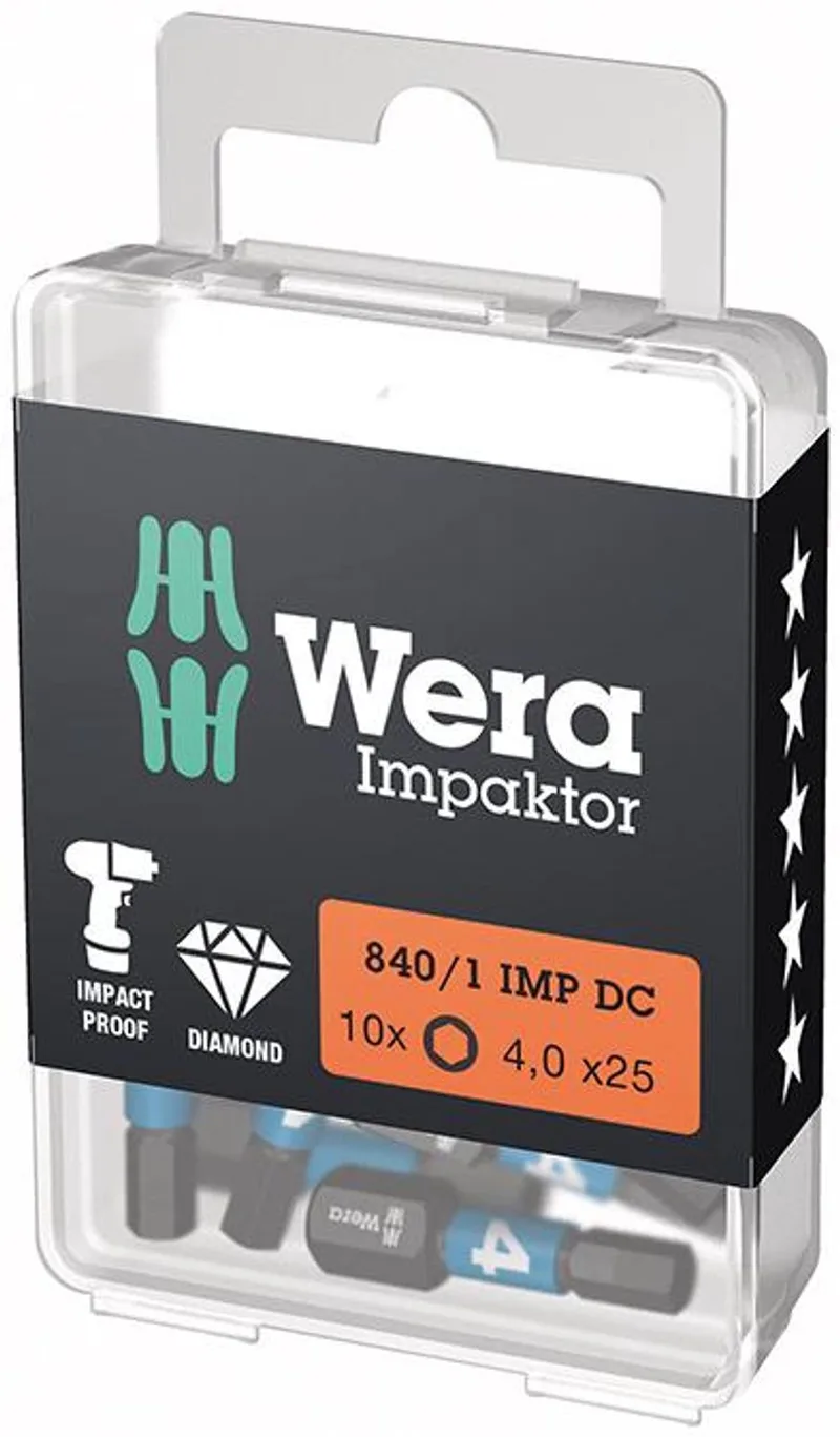 Wera 10x Bit 840/1 IMP DC 4 mm Lengte 25 mm 1/4" C6.3 Slagmo... by Wera – product image
