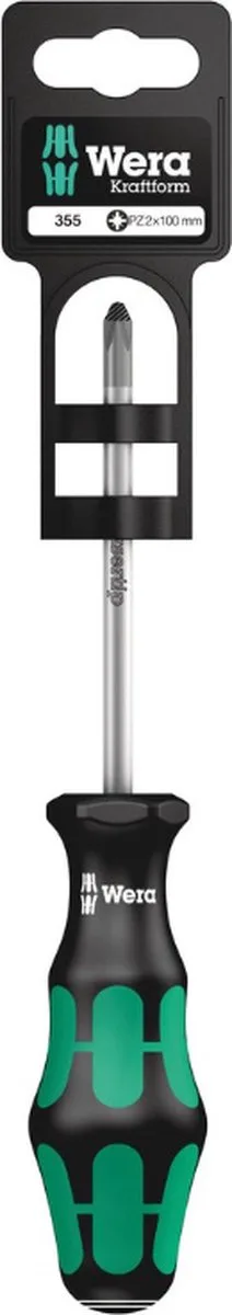 Wera 355 pz zb schroevendraaier - pz2 x 100 mm by Wera, Green – product image
