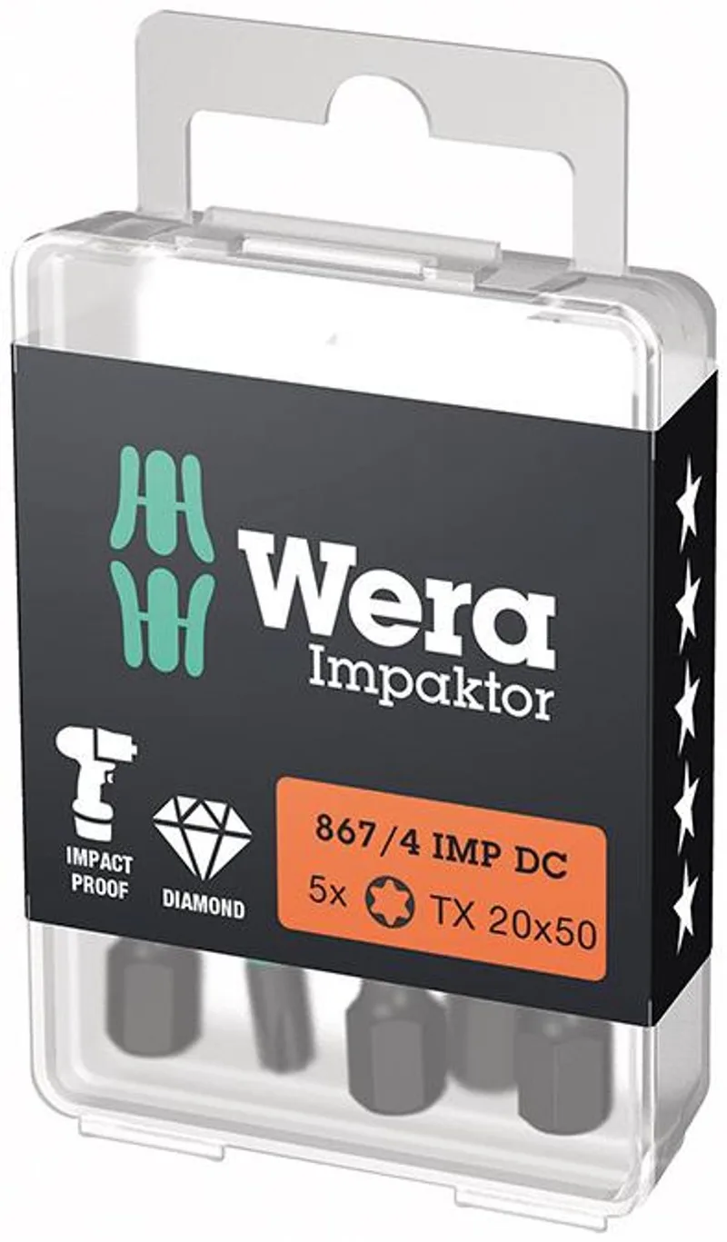 Wera 5x bit IMPACTOR DC T20 Lengte 50 mm 1/4" E6.3 - 5157664... de Wera – image du produit
