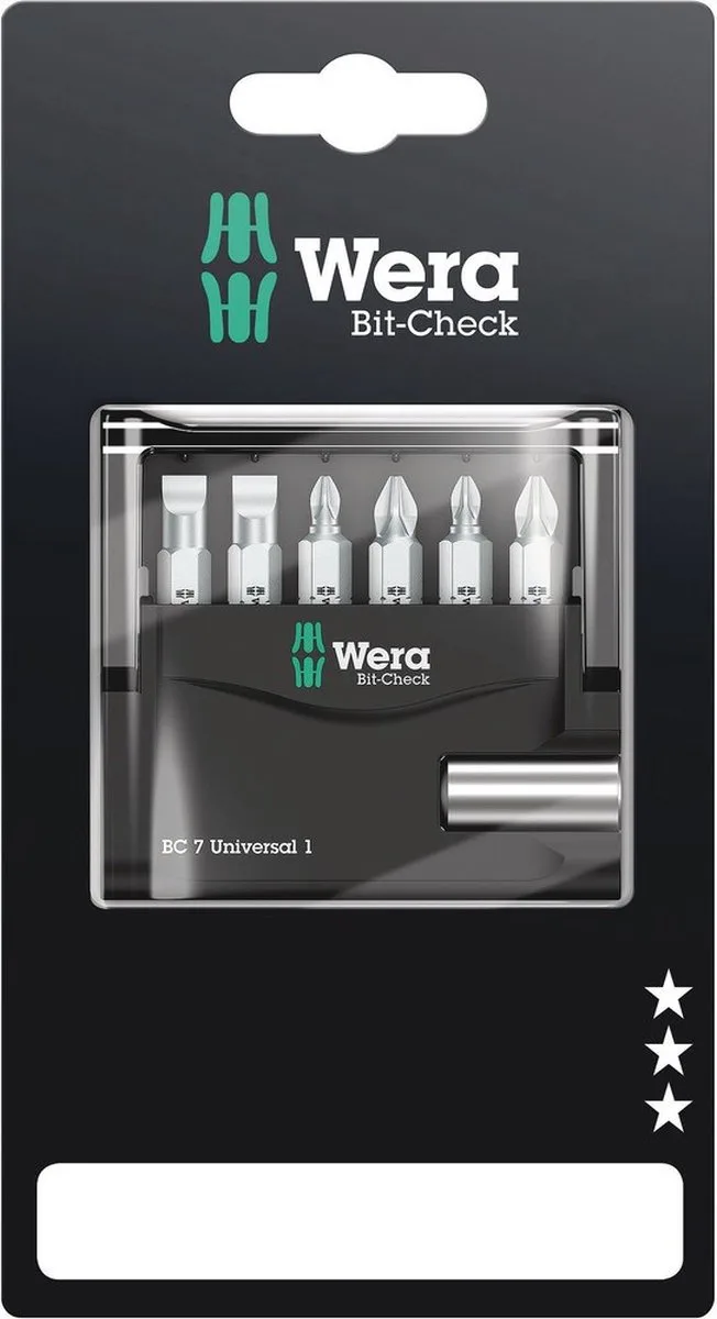 Wera 7-delige bitset - Bit-Check 7 Universal 1 SB van Wera – productafbeelding