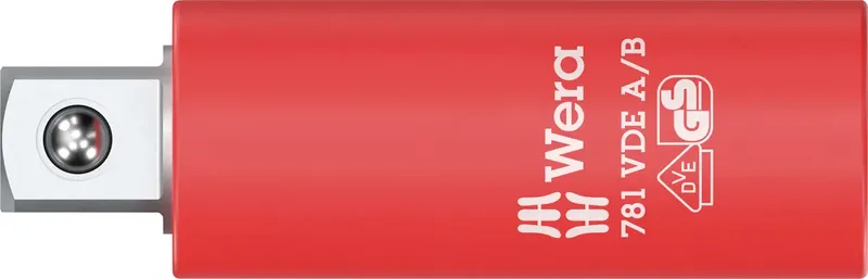 Wera 781 A/B VDE 05024690001 carré massif 10 mm (3/8) Adaptateur à chocs isolé, verrouillage mécanique 6.3 mm 1/4 1/4 (6.3 mm) de Wera – image du produit 1 sur 2