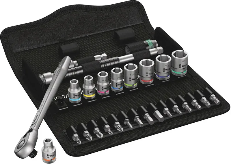 Wera 8100 SA 11 Zyklop Jeu de clés à douille en pouces 1/4 28 pièces 05004021001 de Wera – image du produit