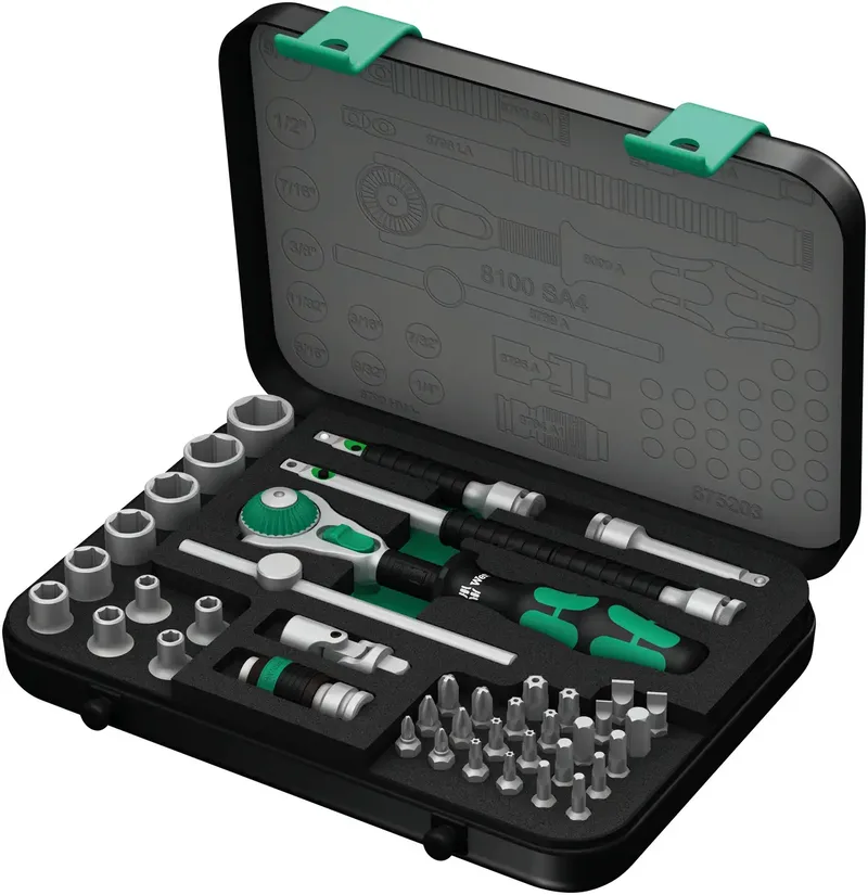 Wera 8100 SA 4 Zyklop Steckschlüsselsatz zöllig 1/4 (6.3 mm) 41teilig 05003535001 von Wera – Produktbild