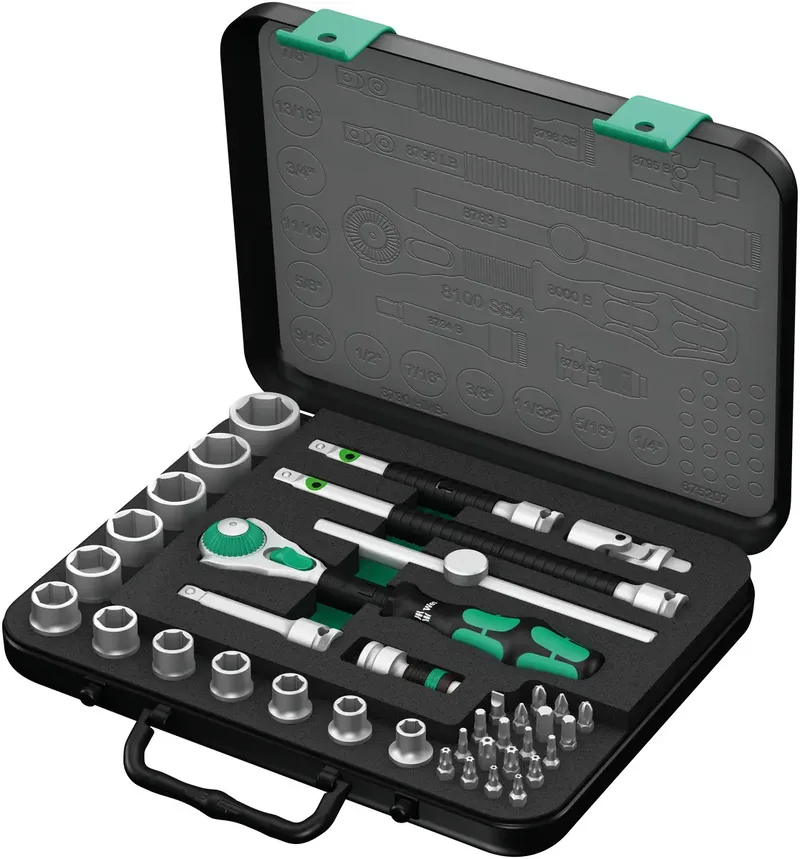 Wera 8100 SB 4 Zyklop Steckschlüsselsatz zöllig 3/8 (10 mm) 38teilig 05003596001 von Wera – Produktbild